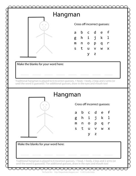 Printable Hangman Game